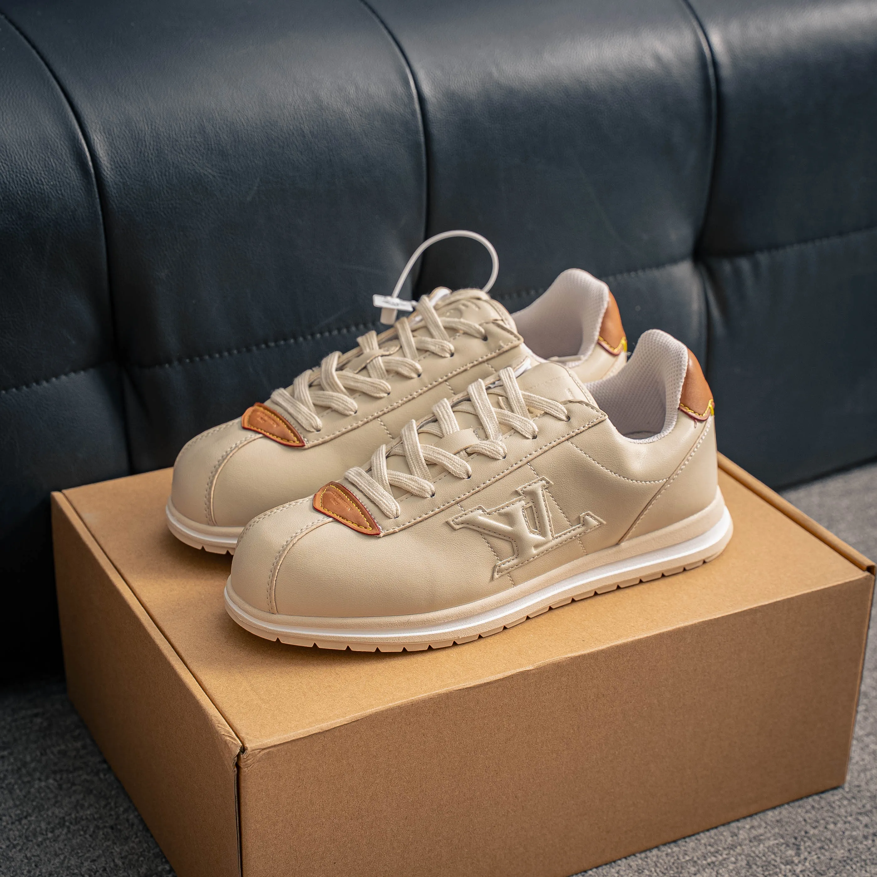 # LOUIS VUITTON x Nigo lv Buttersoft Cowhide Leather FW 25 Lace-Up Low-Top Shoes Same Style